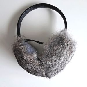 Genuine Rabbit Fur and Leather Earmuffs from Danier